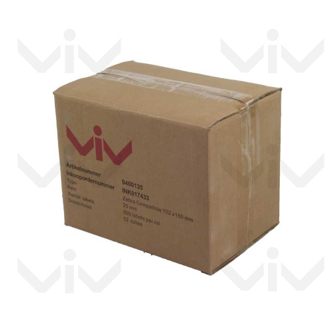 Zebra Compatible Labels 102 x 150 mm (800264-605), ECO Permanent, 25 mm kern, 300 labels