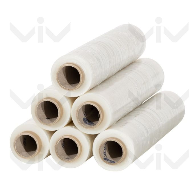 Handwikkelfolie, 6,5 micron, 43 cm x 600 meter, Transparant, Voorgerekt