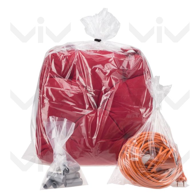 Plastic zakken (PE), Transparant, 7 x 2,25 x 26 cm, 20 micron