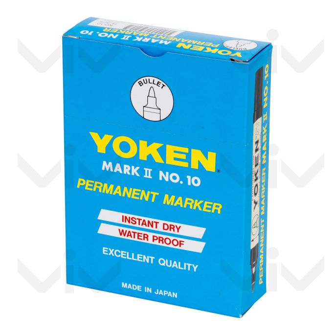 YOKEN Permanent Marker, Zwart, 1 mm punt,12 stuks