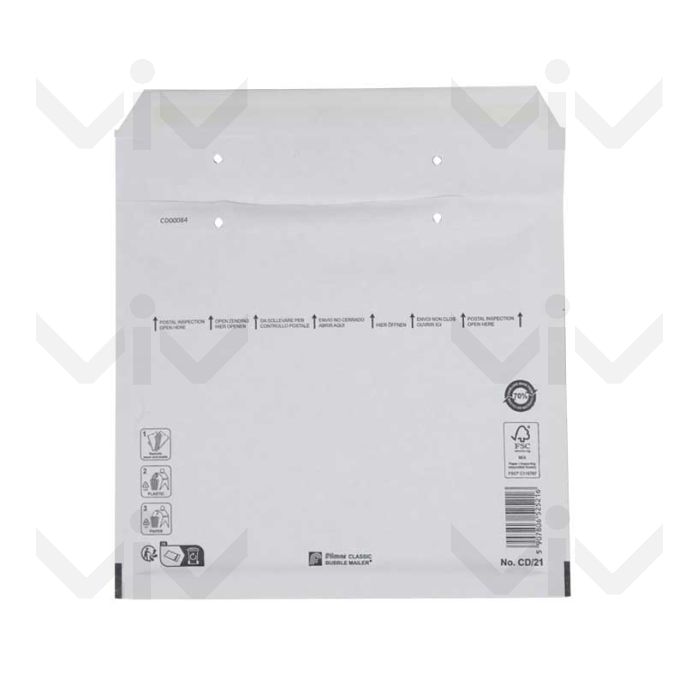 Luchtkussen Enveloppen, Wit, 180 x 165 mm (CD/21)