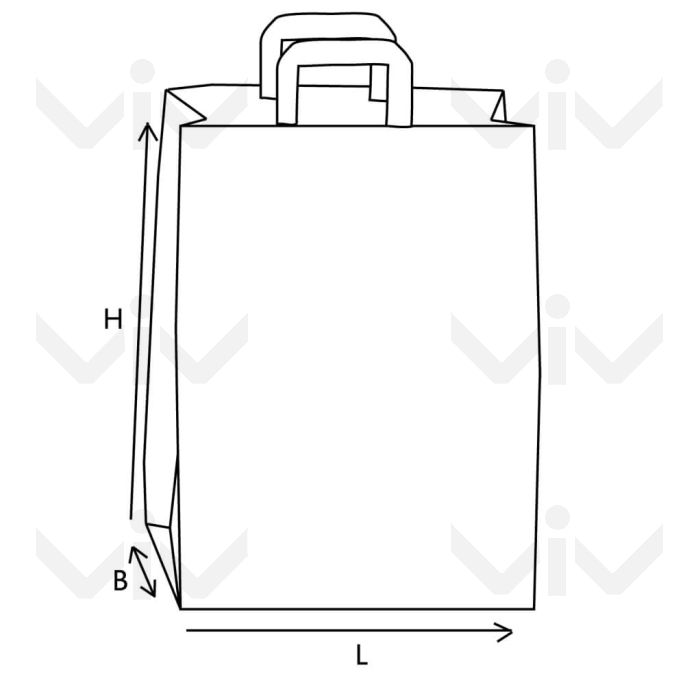 Papieren Draagtassen, Bruin, 320 x 170 x 260 mm, 70 gram/m2
