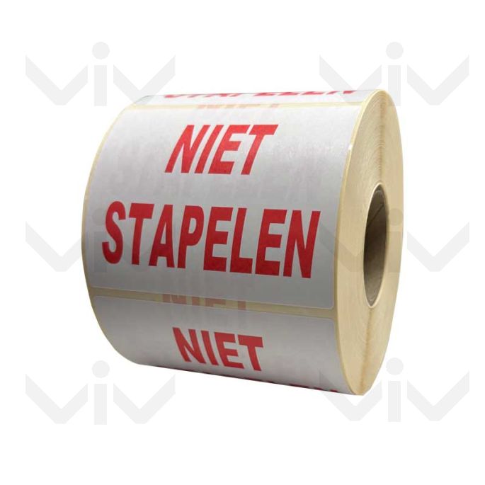 Niet Stapelen Etiketten, 97 x 79 mm, 1000 stuks per rol