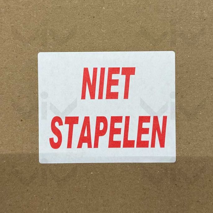 Niet Stapelen Etiketten, 97 x 79 mm, 1000 stuks per rol