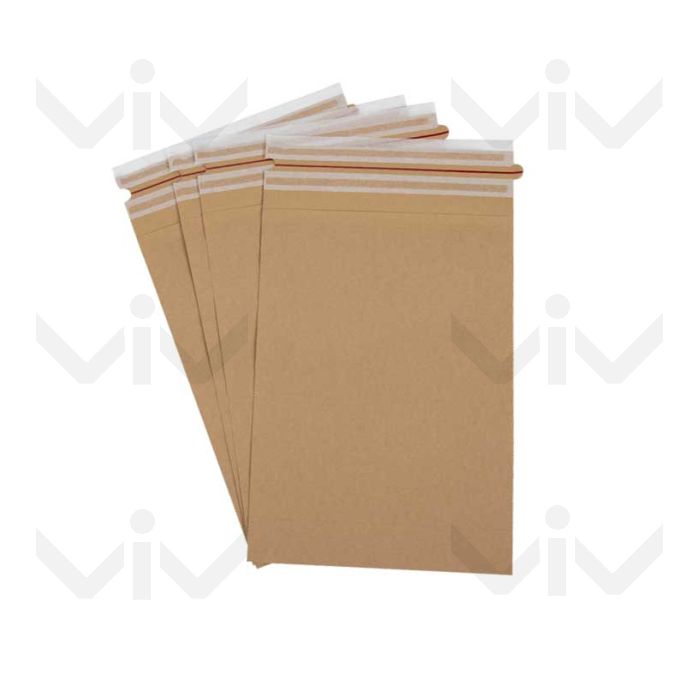 Kraftpapier Verzendzakken (met Retourstrip), 230 x 50 x 350 mm, 110 gram/m2