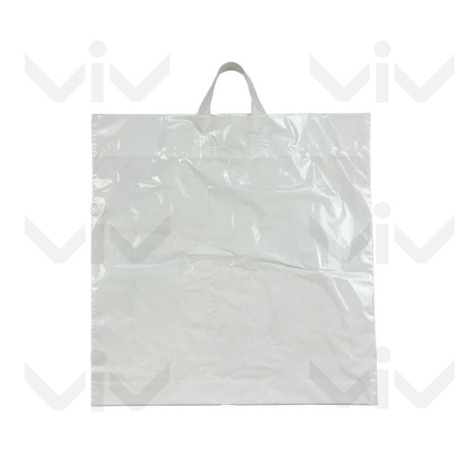 LDPE Lusdraagtas, Wit, 38 x 44 x 4 cm, 50 micron