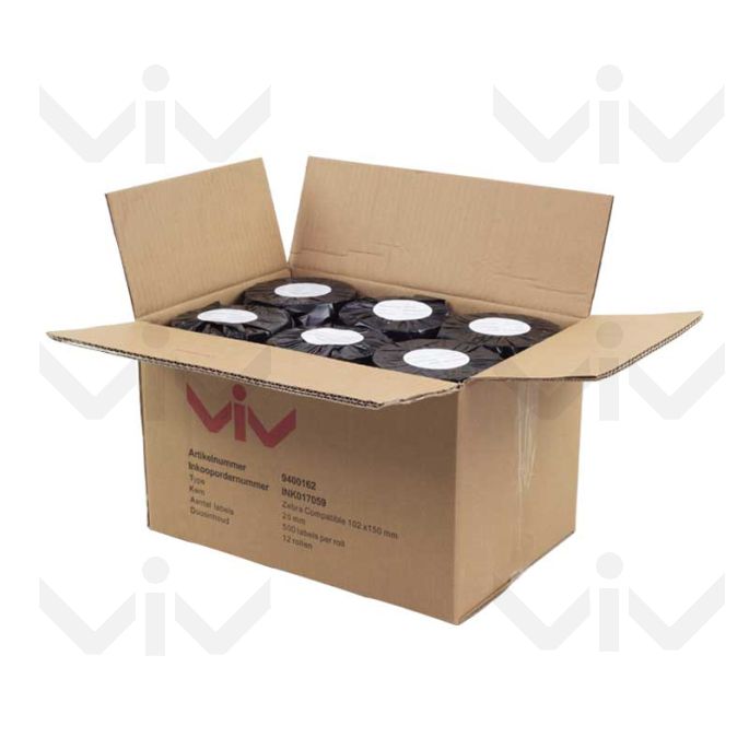 Zebra Compatible Labels 102 x 150 mm, ECO Permanent, 25 mm kern, 500 labels