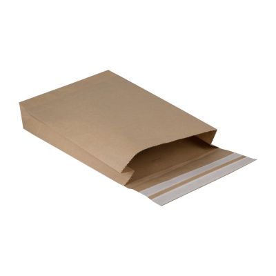 Kraftpapier Verzendzakken (met Retourstrip), Bruin, 300 x 80 x 430 mm, 100 gram/m2