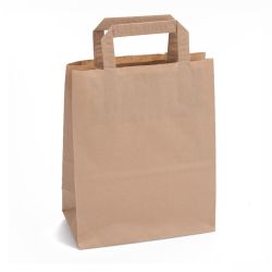 Papieren Draagtassen, Bruin, 320 x 170 x 260 mm, 70 gram/m2