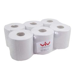 Midirol Poetspapier, 2-laags Wit Cellulose, 20 cm x 160 meter, 6 rollen per pak