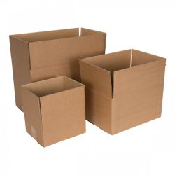 Kartonnen Dozen, Enkelgolf, 630 x 490 x 135-360 mm, Bruin