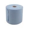 Industrieel Poetspapier, 2-laags Blauw Recycled, 26 cm x 380 meter, Geperforeerd, 2 rollen per pak