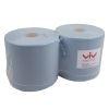 Industrieel Poetspapier, 2-laags Blauw gerecycled, 26 cm x 380 meter, 2 rollen per pak